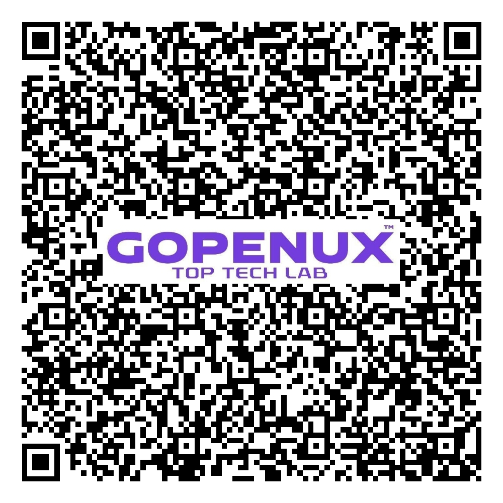 Código QR para guardar datos de contacto de Gopenux Lab
